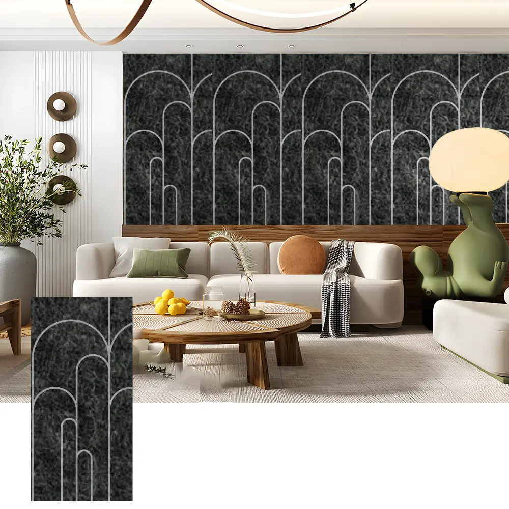 Panel Dinding Akustik PET 3D untuk Interior Dekoratif
