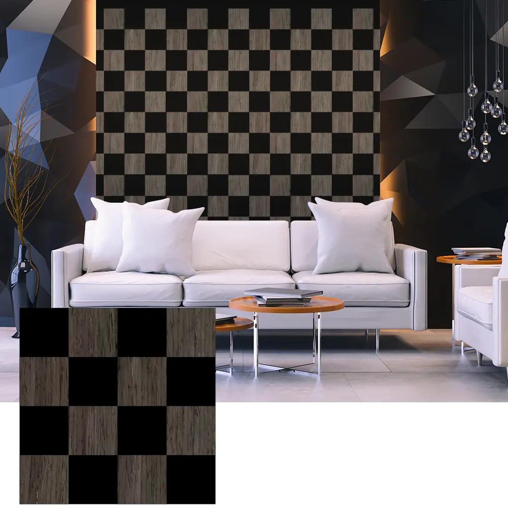 Panel Akustik Veneer Kayu 3D untuk Desain Dinding Interior