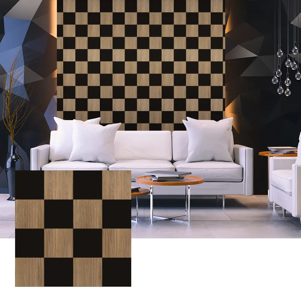 Panel Akustik Veneer Kayu 3D untuk Desain Dinding Interior