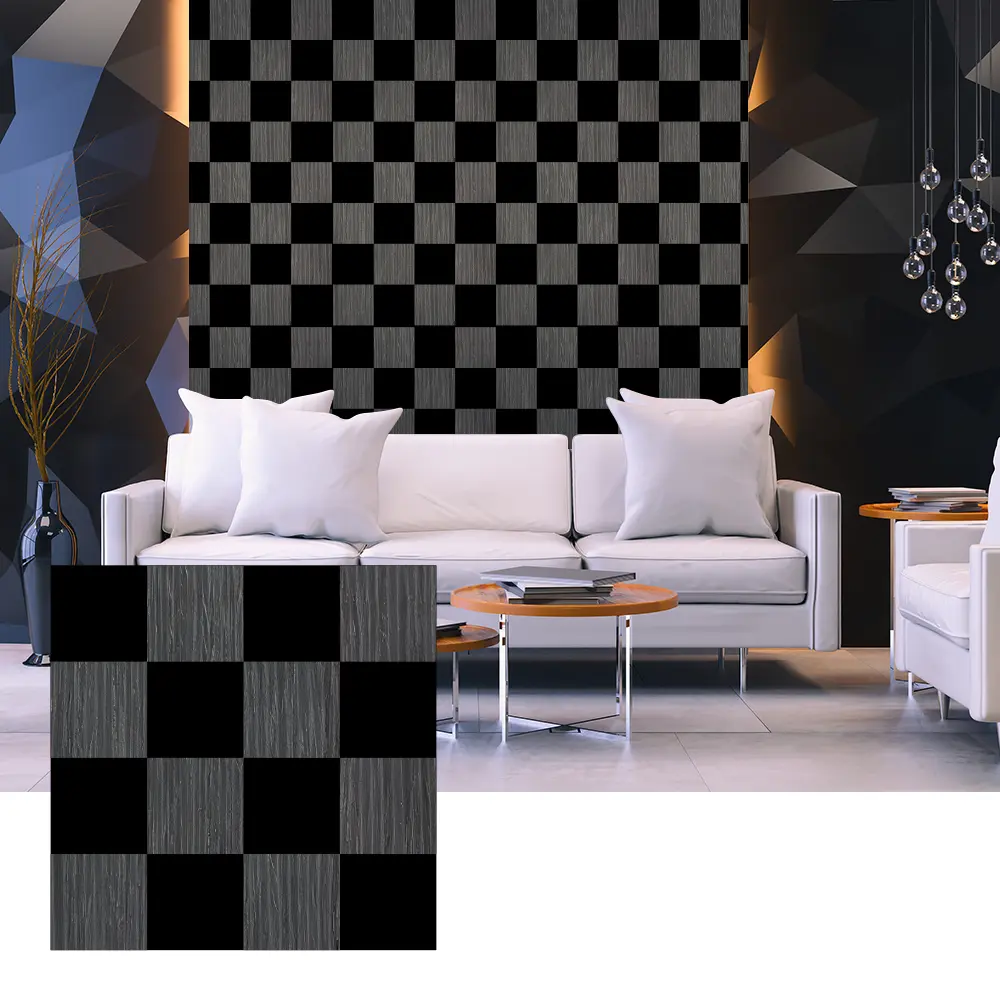 Panel Akustik Veneer Kayu 3D untuk Desain Dinding Interior