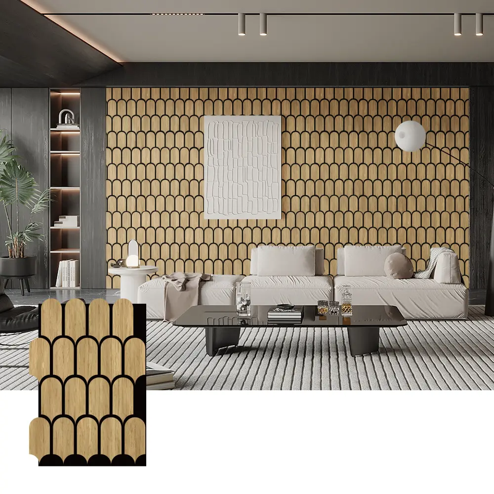 Panel Kayu Akustik untuk Desain Dinding Interior Panel Kayu Akustik untuk Desain Dinding Interior