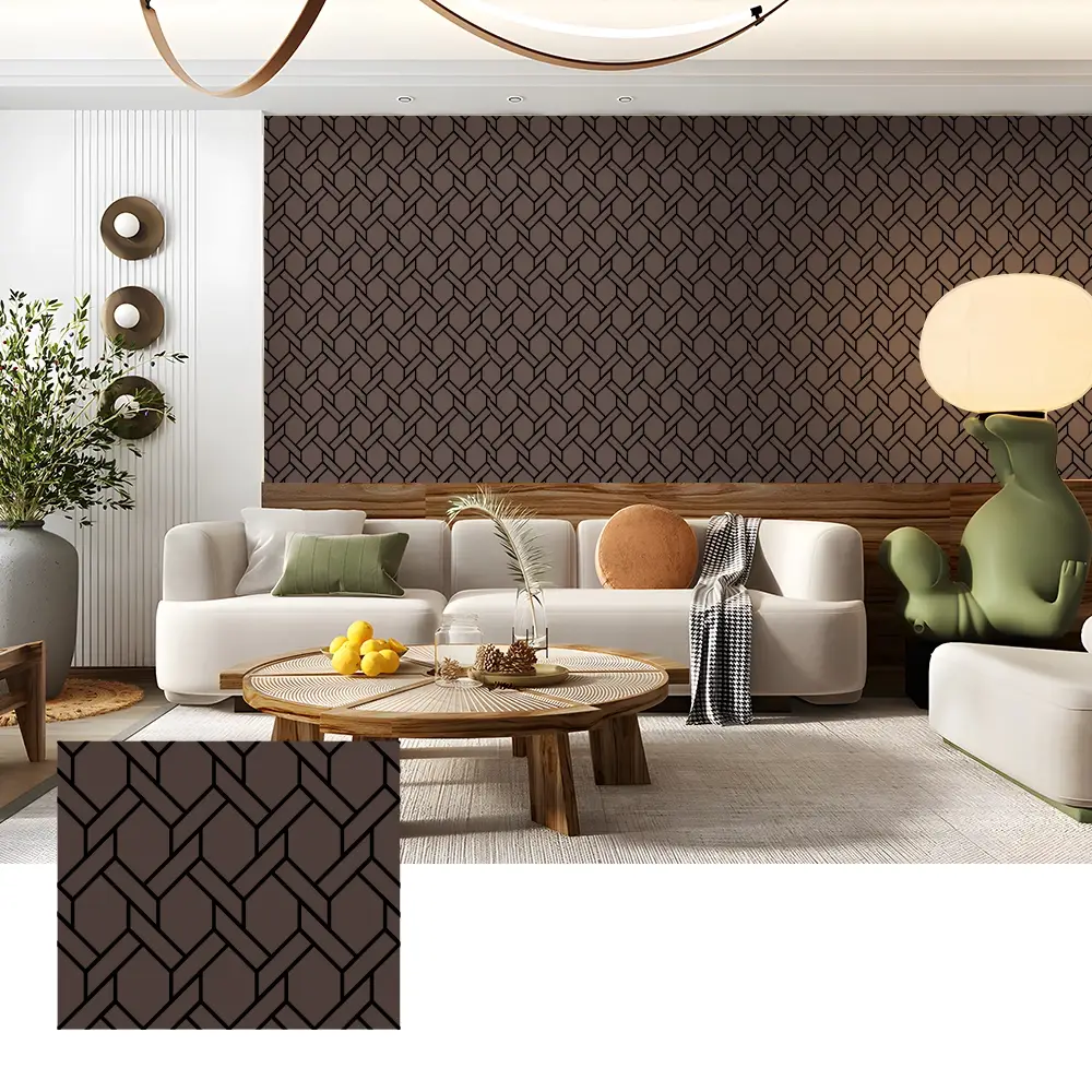 Panel Dinding Veneer Kayu Akustik untuk Interior Home Theater