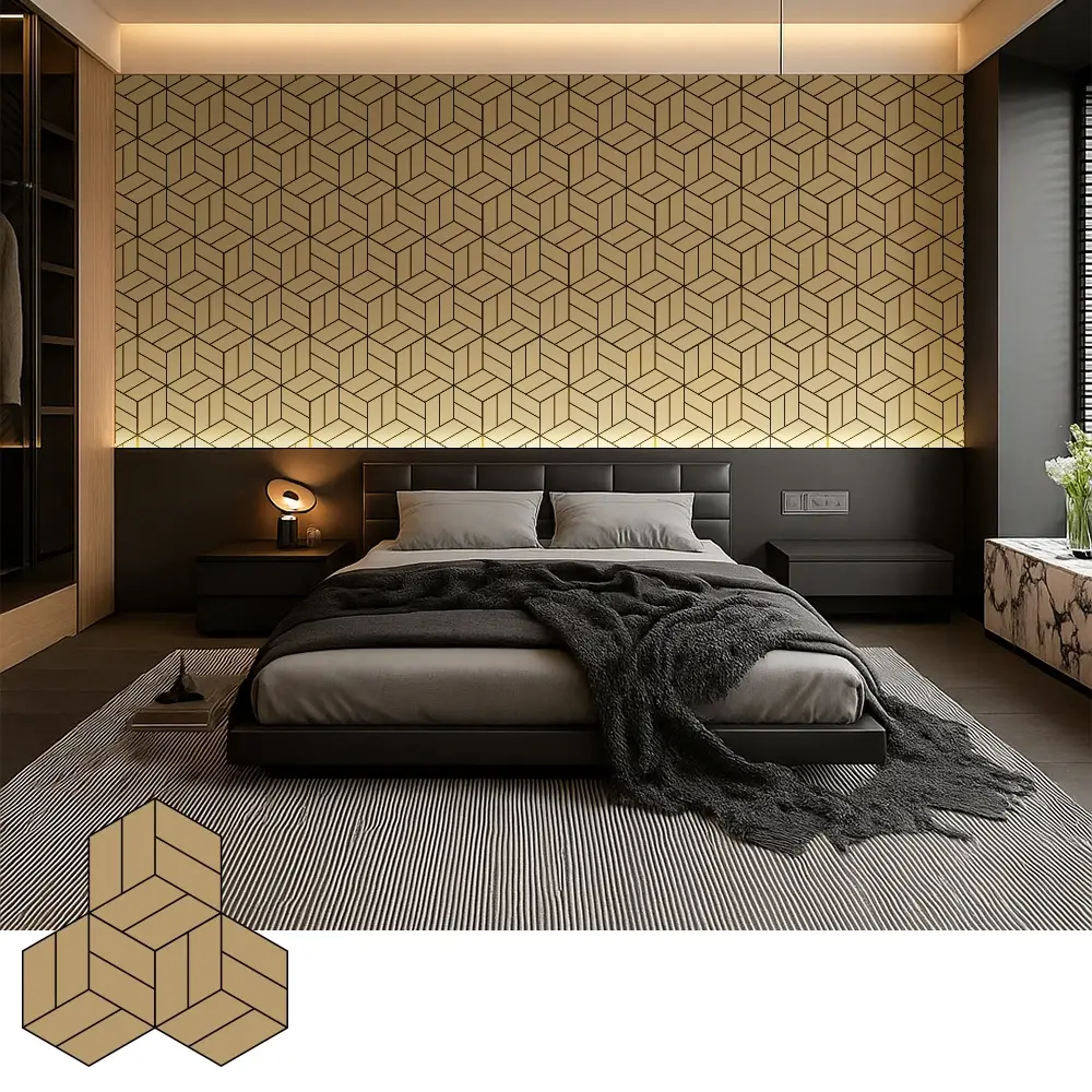 Panel Veneer Kayu Akustik Dekoratif untuk Interior Modern