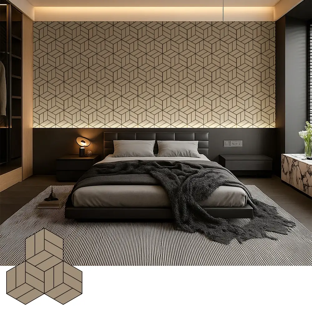 Panel Veneer Kayu Akustik Dekoratif untuk Interior Modern