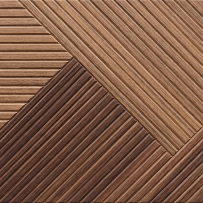 Wonear Panel Walnut Warna Ganda PET Beralur Cetak UV 3D Wonear Panel Walnut Warna Ganda PET Beralur Cetak UV 3D