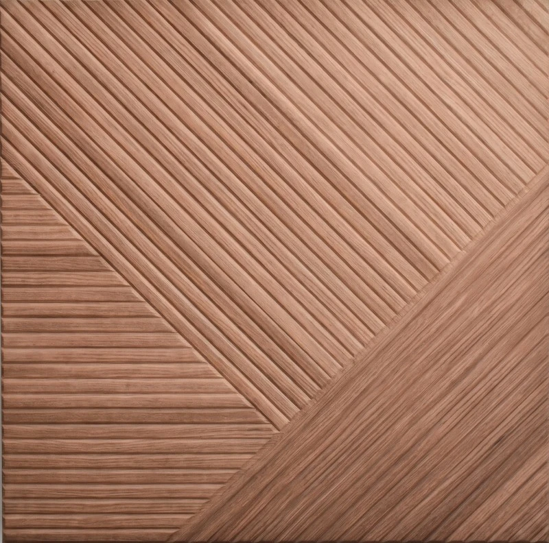 Panel Akustik Kayu Chevron Hangat Lobi Hotel Wonear Panel Akustik Kayu Chevron Hangat Lobi Hotel Wonear