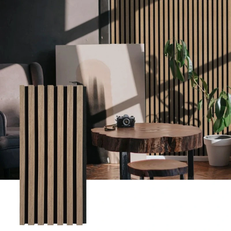 Panel Dinding Akustik Kayu Slat untuk Penyerapan Suara Interior