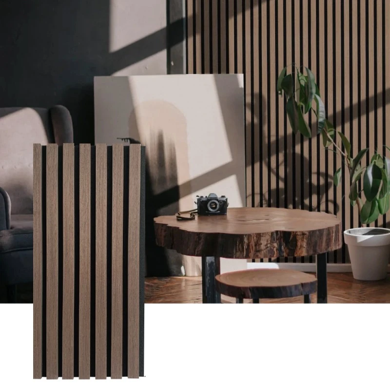 Panel Dinding Akustik Kayu Slat untuk Penyerapan Suara Interior