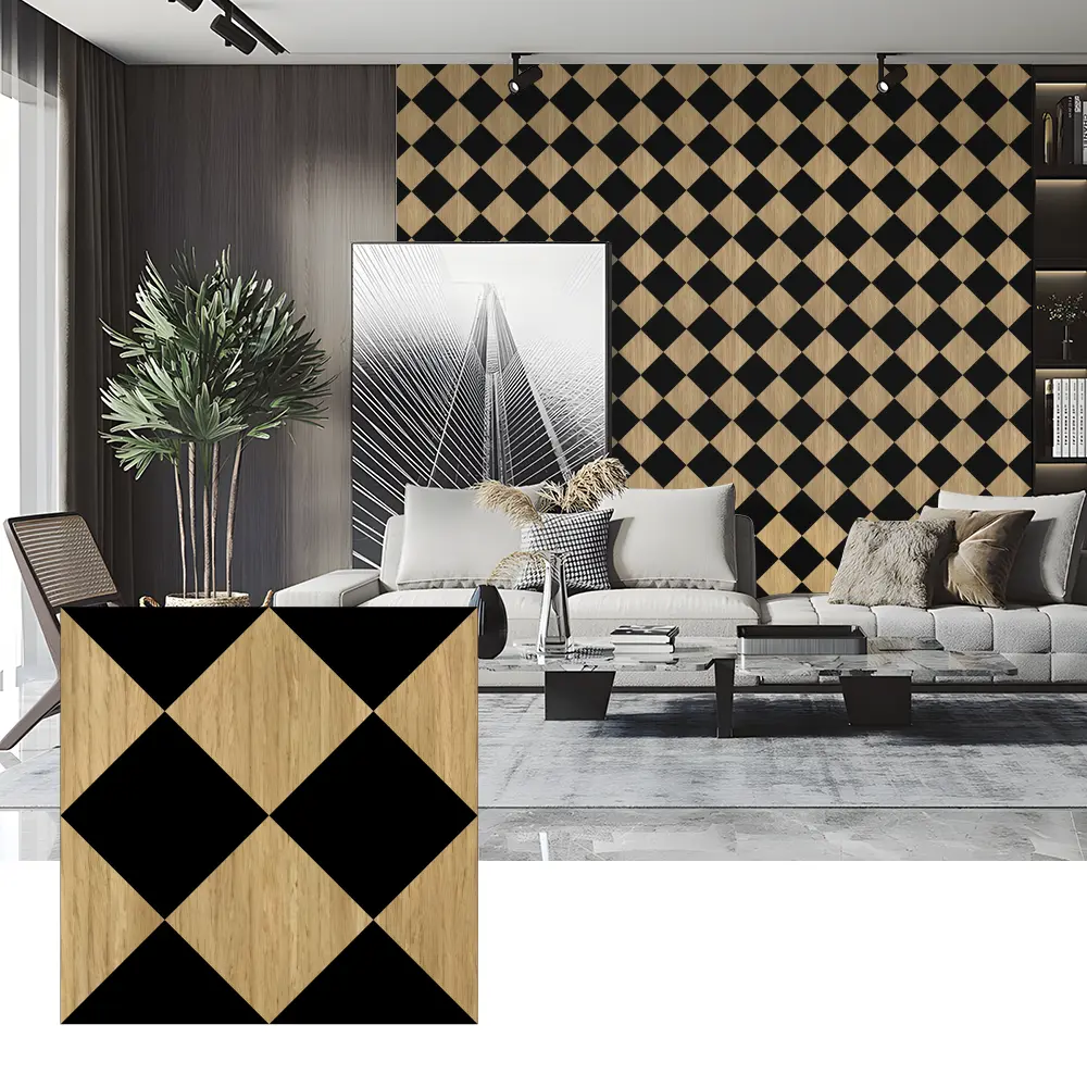 Panel Akustik Veneer Kayu untuk Hiasan Dinding Kamar Tidur Panel Akustik Veneer Kayu untuk Hiasan Dinding Kamar Tidur