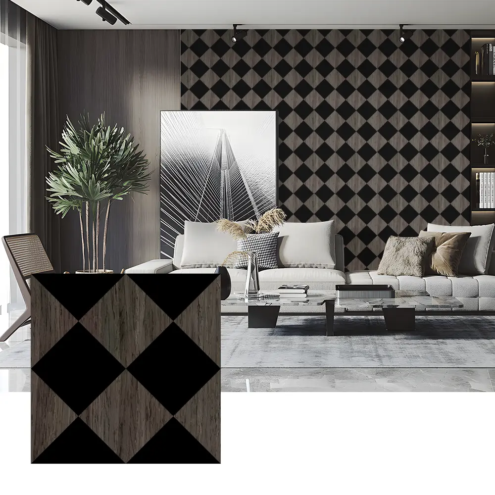 Panel Akustik Veneer Kayu untuk Hiasan Dinding Kamar Tidur