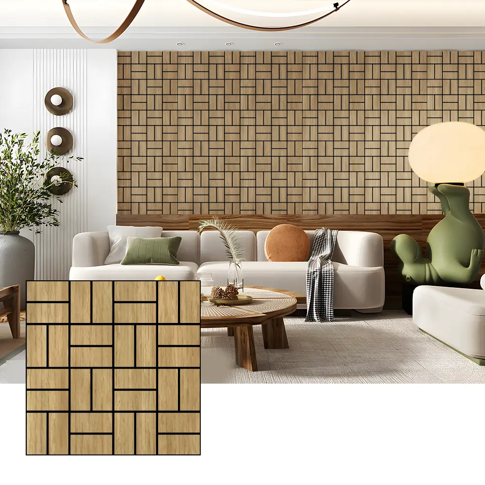 Panel Dinding Akustik Veneer Kayu untuk Penyerapan Suara