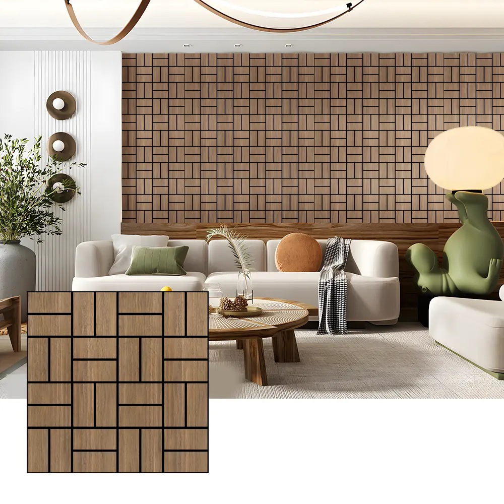 Panel Dinding Akustik Veneer Kayu untuk Penyerapan Suara